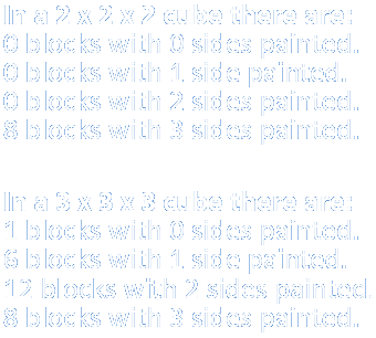 list of small cubes